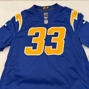 Chargers NFL Royal Blue Derwin James Jr. Jersey with Yellow Number 33